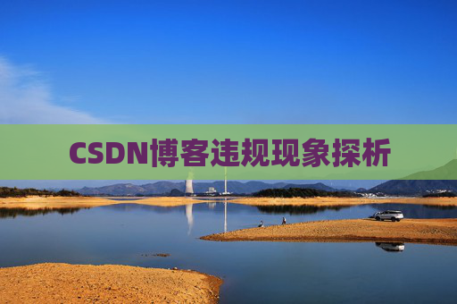 CSDN博客违规现象探析